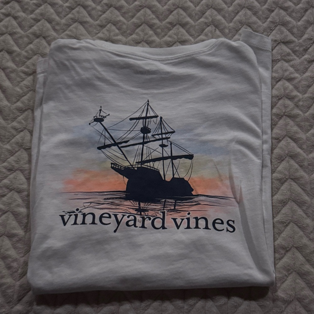 Vineyard Vines White Tee with Nautical Graphic
